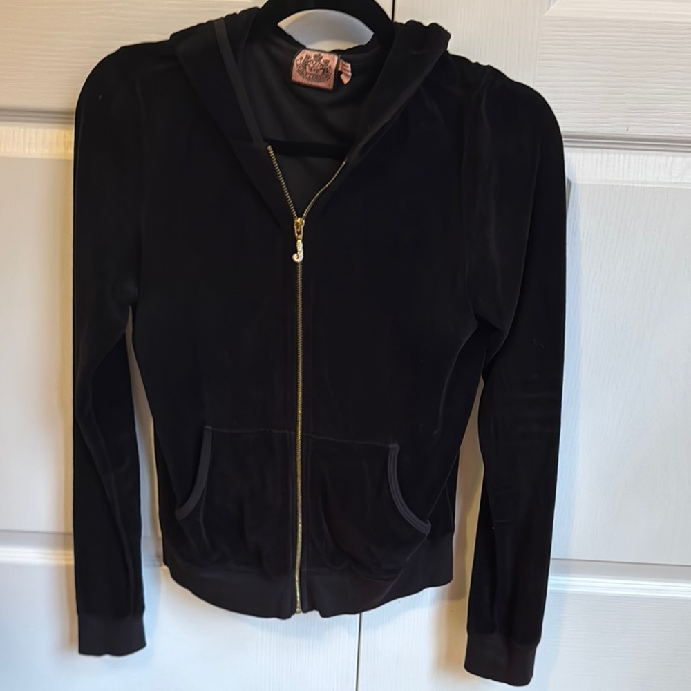 Juicy Couture Black Velour Zip-Up Jacket